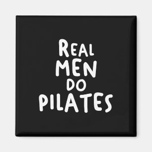 Echte Mannen Doen Pilates Workout Oefening Yoga Fi Magneet