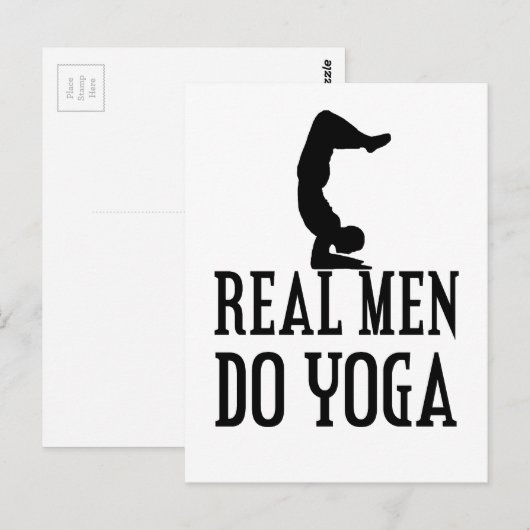 Echte Mannen doen Yoga Briefkaart (Voorkant / Achterkant)