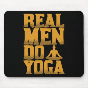 Echte Mannen Doen Yoga Funny Gift Voor Mannen Die Muismat