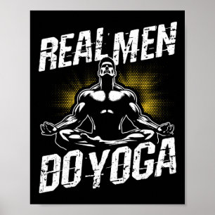 Echte Mannen Doen Yoga Funny Yoga Echte Mannen Doe Poster