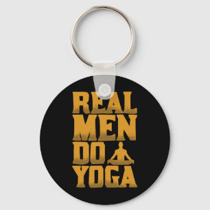 Echte Mannen Doen Yoga Grappig Cadeau Voor Mannen Sleutelhanger