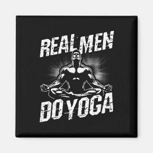 Echte Mannen Doen Yoga Grappige Yoga Houden  Magneet
