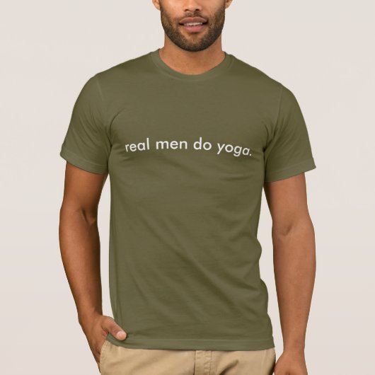 echte mannen doen yoga t-shirt (Voorkant)