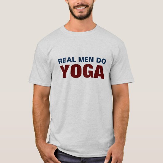 Echte Mannen doen Yoga T-shirt (Voorkant)