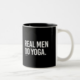 Echte mannen doen yoga -   Yoga Fitness -.png Tweekleurige Koffiemok