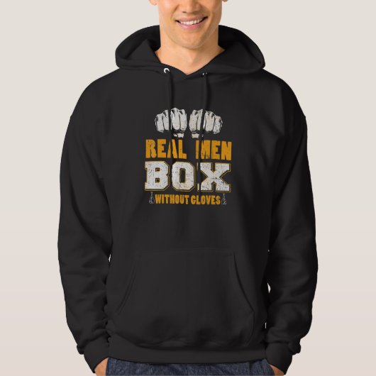 Echte Mannen doos zonder handschoenen Bareknuckle  Hoodie (Voorkant)