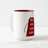 Echte Mannen Draag Aprons (rood) Tweekleurige Koffiemok (Voorkant links)