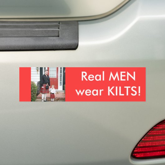 Echte MANNEN draag KINDEREN! Bumpersticker (Op auto)