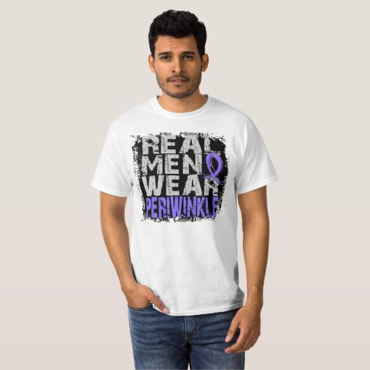 Echte Mannen Draag Periwinkle T-shirt (Voorkant volledig)