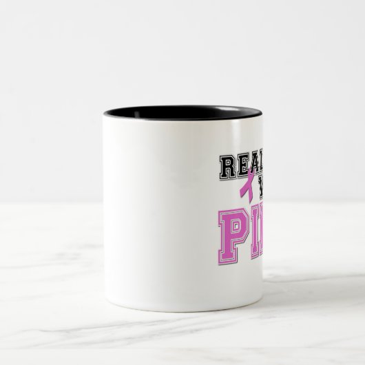 Echte Mannen Draag PINK! Tweekleurige Koffiemok (Center)