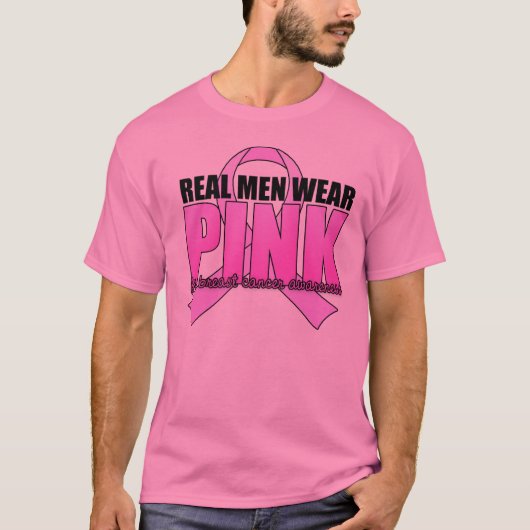 Echte Mannen Draag Roze ($21.95) T-shirt (Voorkant)