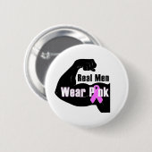 Echte Mannen Draag Roze Borstkanker Button (Voorkant /achterkant)