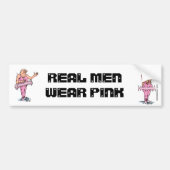 Echte Mannen Draag roze grappige fat Guy Ballet Bumpersticker (Voorkant)