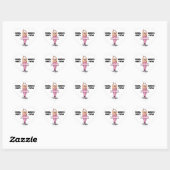 Echte Mannen Draag roze grappige fat Guy Ballet Hart Sticker (Vel)