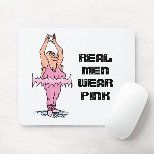 Echte Mannen Draag roze grappige fat Guy Ballet Muismat (Met muis)