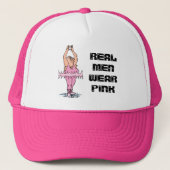 Echte Mannen Draag roze grappige fat Guy Ballet Trucker Pet (Voorkant)