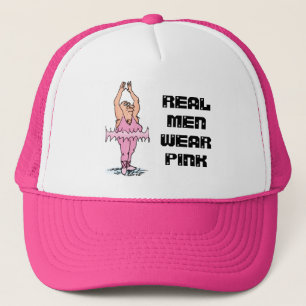 Echte Mannen Draag roze grappige fat Guy Ballet Trucker Pet