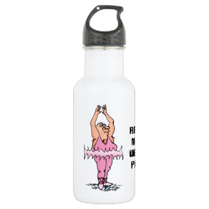Echte Mannen Draag roze grappige fat Guy Ballet Waterfles