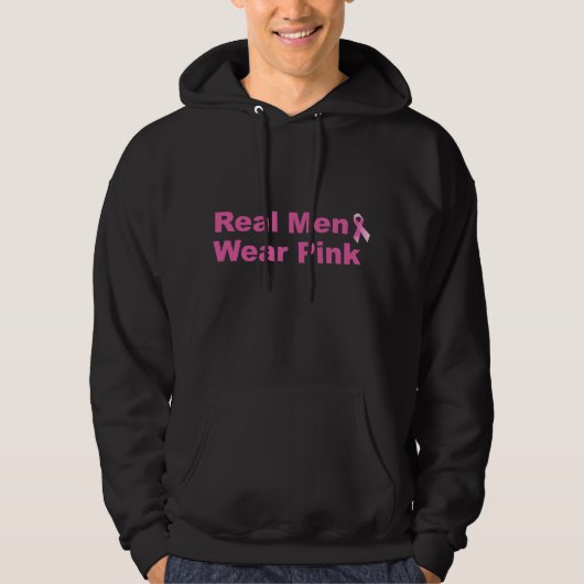 Echte Mannen Draag Roze Hoodie (Voorkant)