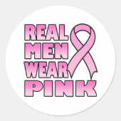 Echte mannen draag roze Sticker (Voorkant)
