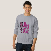 Echte Mannen Draag Roze sweatshirt - Zwarte & Roze (Voorkant volledig)