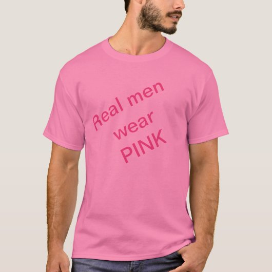 Echte mannen draag roze t-shirt (Voorkant)