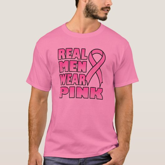 echte mannen draag roze T-Shirt (Voorkant)