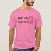 Echte Mannen Draag Roze T-shirt (Voorkant)
