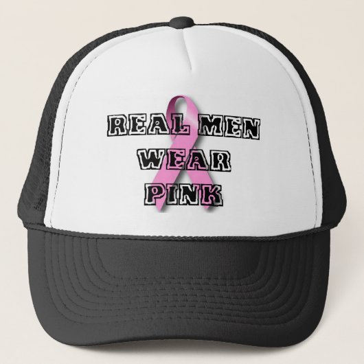 Echte Mannen Draag Roze Trucker Pet (Voorkant)