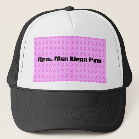 Echte Mannen Draag Roze Trucker Pet (Voorkant)