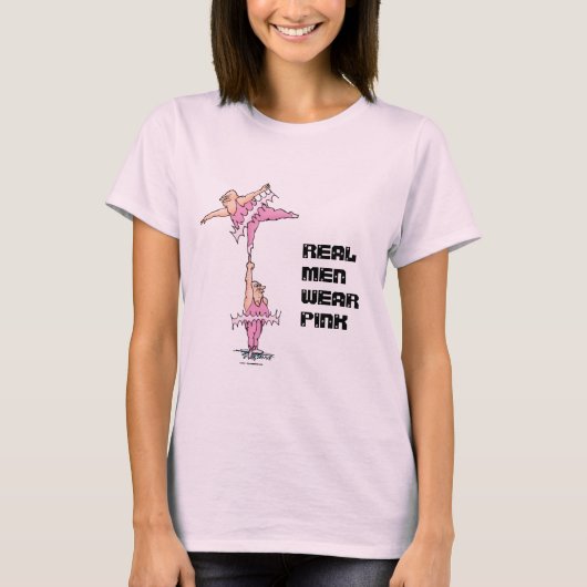 Echte Mannen Draag Roze vet Tutu Ballet Shirt (Voorkant)