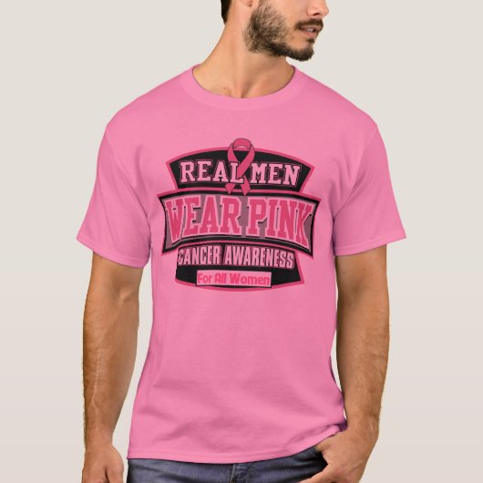 Echte Mannen Draag roze voor alle vrouwen - borstk T-shirt (Voorkant)
