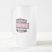 ECHTE Mannen Draag roze voor de kure borstkanker Matglas Bierpul (Voorkant links)