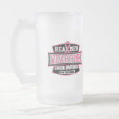 ECHTE Mannen Draag roze voor de kure borstkanker Matglas Bierpul (Links)