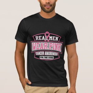 ECHTE Mannen Draag roze voor de kure borstkanker T-shirt