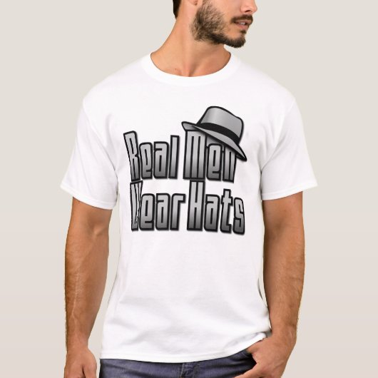 Echte Mannen Dragen Hats T-shirt (Voorkant)