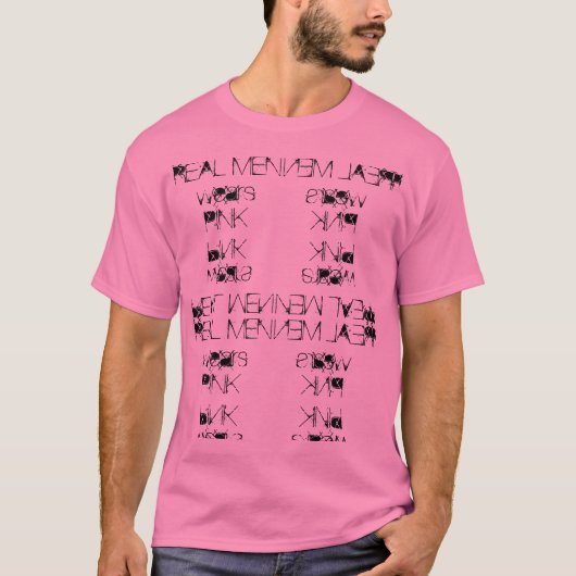 Echte Mannen dragen roze T-shirt (Voorkant)