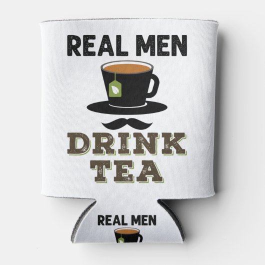 Echte Mannen Drink Tea Cool Tea Drinker Lover Blikjeskoeler (Voorkant)