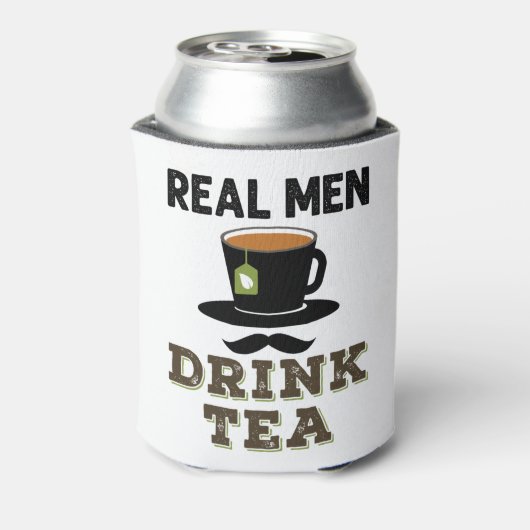 Echte Mannen Drink Tea Cool Tea Drinker Lover Blikjeskoeler (Blikje Achterkant)