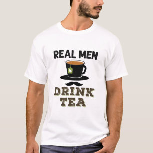 Echte Mannen Drink Tea Cool Tea Drinker Lover T-shirt