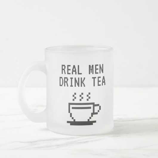 Echte Mannen Drink Tea grappig Matglas Koffiemok (Links)