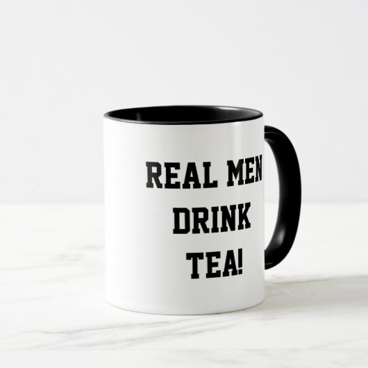 Echte Mannen Drink Tea Mok (Voorkant rechts)
