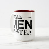 Echte Mannen Drink Tea Tweekleurige Koffiemok (Voorkant links)
