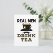Echte Mannen Drinken Thee Cool Thee Drinker Liefhe Briefkaart (Staand voorkant)