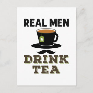 Echte Mannen Drinken Thee Cool Thee Drinker Liefhe Briefkaart