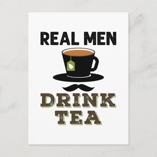 Echte Mannen Drinken Thee Cool Thee Drinker Liefhe Briefkaart (Voorkant)