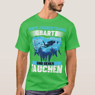 Echte mannen duiken en draag snorkelen t-shirt