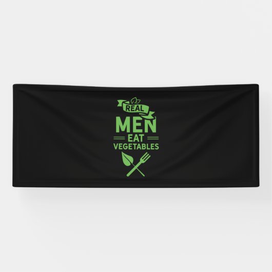 Echte Mannen — Eet groenten Spandoek (Horizontaal)