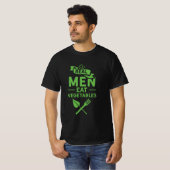 Echte Mannen — Eet groenten T-shirt (Voorkant volledig)