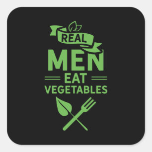 Echte Mannen — Eet groenten Vierkante Sticker
